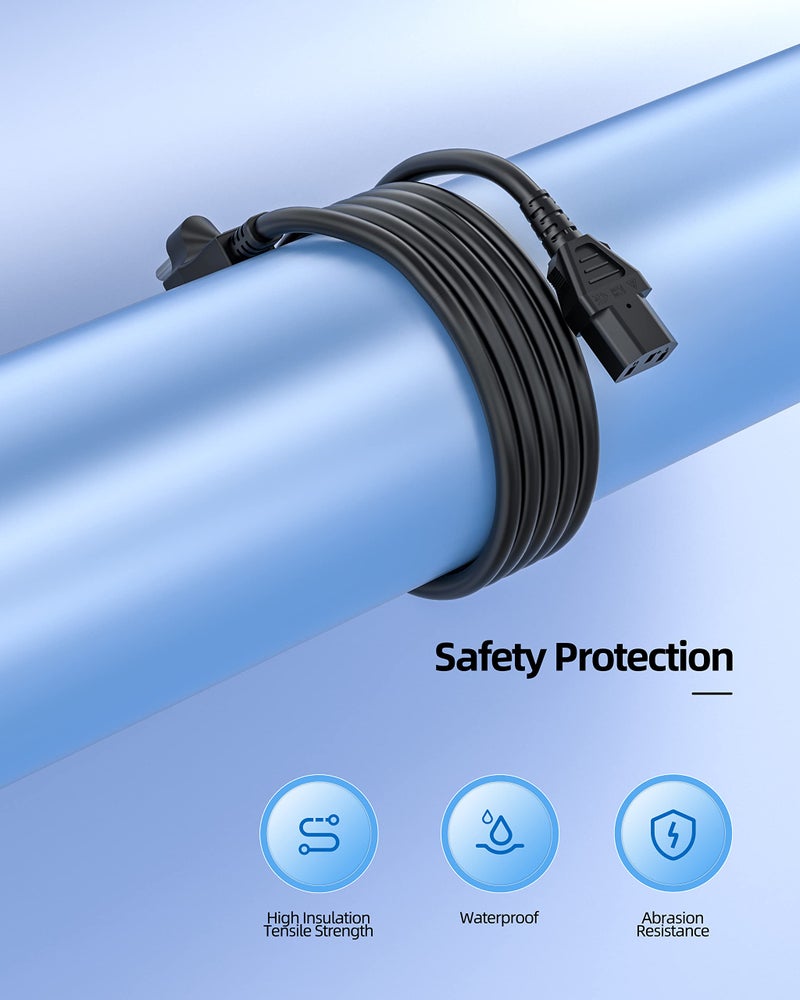 Superer 3 Prong AC Power Cord Cable Fit for Sony PlayStation PS3 First Generation(Fat), Xbox 360 1st Generation(Fat) Replacement - Image 5